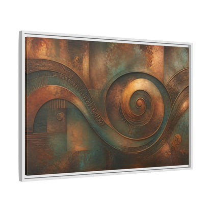 Side Mockup 9. Abstract Abstract Waves Rustic Abstract shown as stretched canvas wall art
