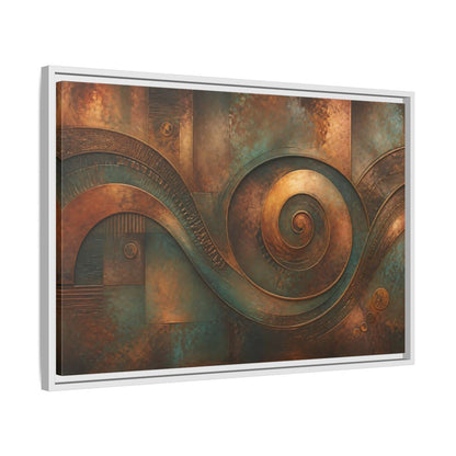 Side Mockup 10. Abstract Abstract Waves Rustic Abstract shown as stretched canvas wall art