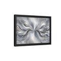 Side Mockup 6. Abstract Abstract Waves Silver Abstract shown as stretched canvas wall art