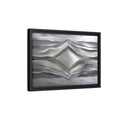 Side Mockup 6. Abstract Abstract Waves Silver Metallic Waves shown as stretched canvas wall art