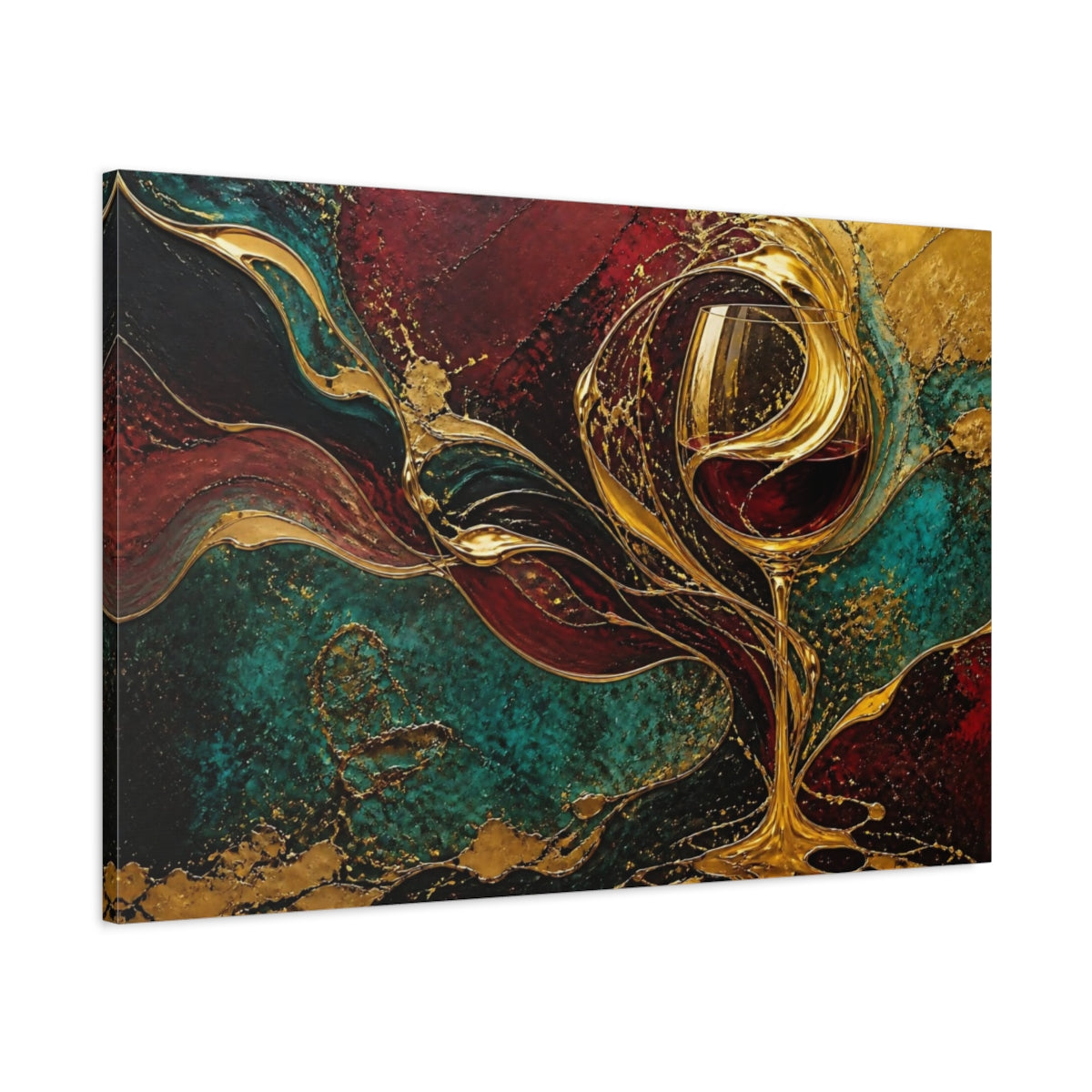 Main Mockup. Abstract Wine Glass Elegance shown as canvas print