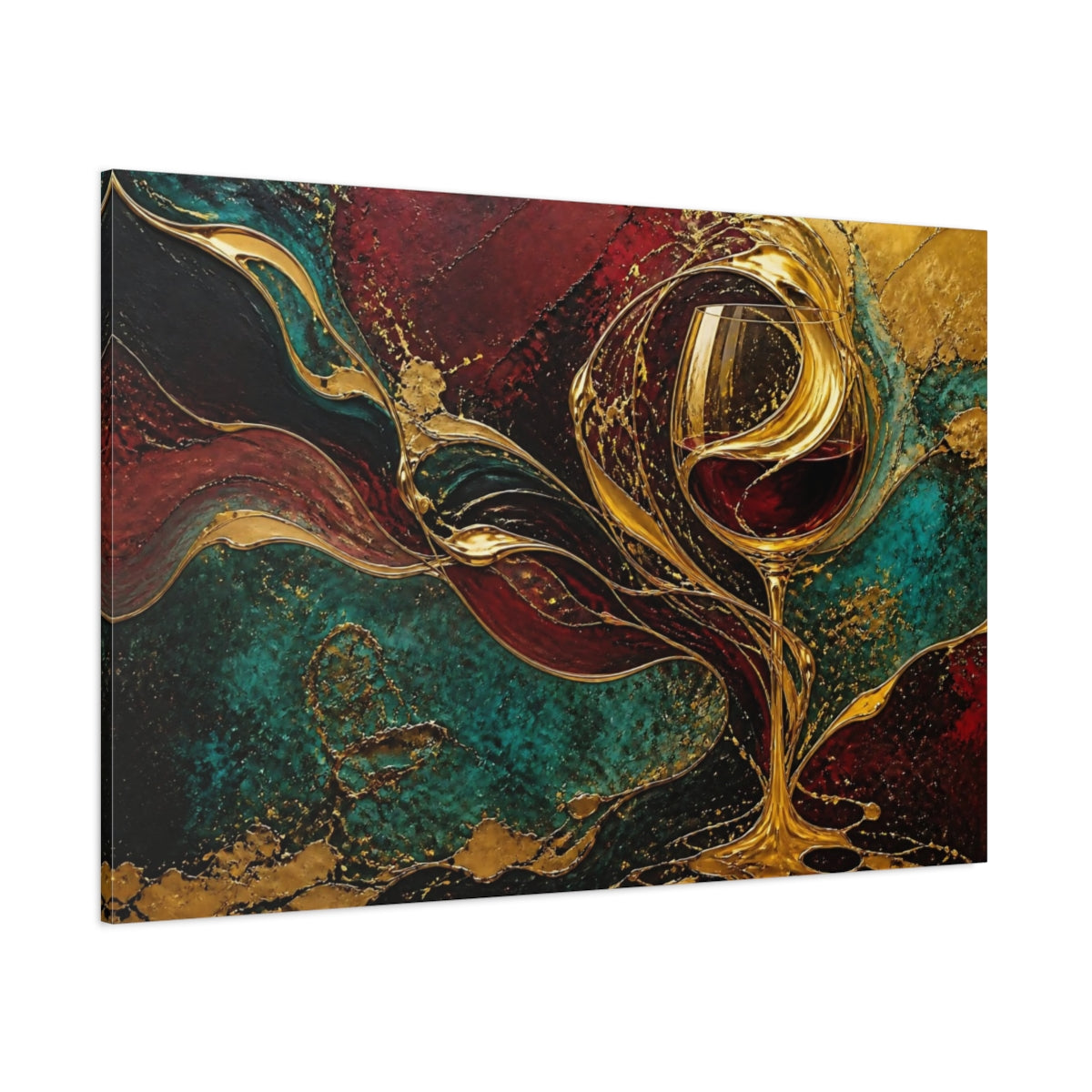 Side Mockup 1. Abstract Wine Glass Elegance shown as canvas print