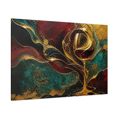 Side Mockup 1. Abstract Wine Glass Elegance shown as canvas print