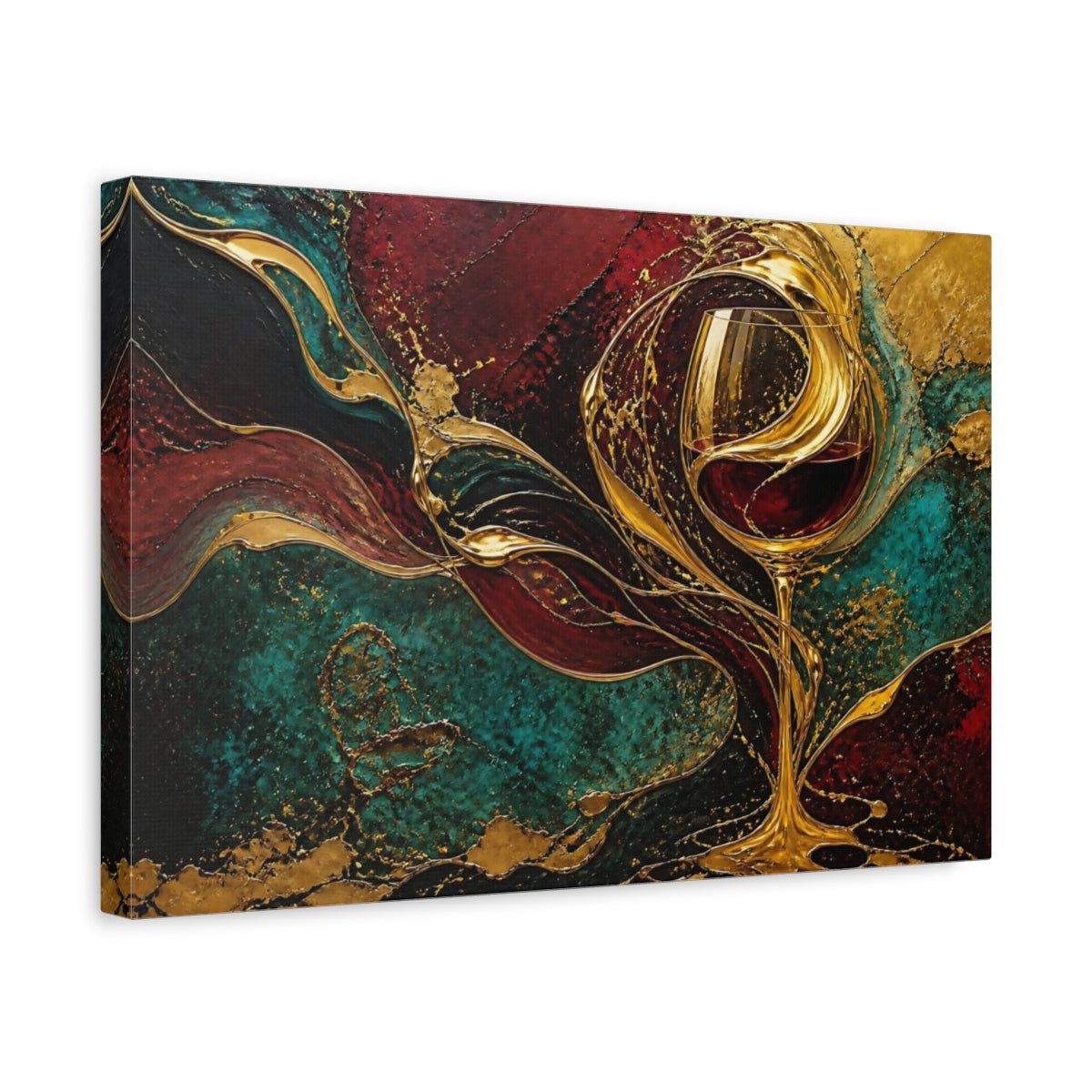 Side Mockup 4. Abstract Wine Glass Elegance shown as canvas print