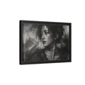 Side Mockup 6. Abstract Woman Monochrome Woman Portrait shown as stretched canvas wall art