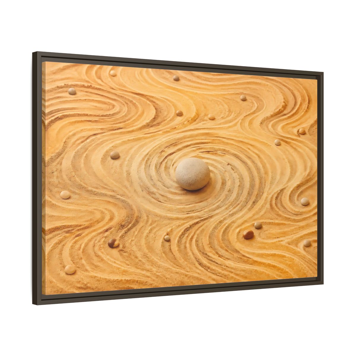 Main Mockup. Abstract Zen Garden Zen Sand Art shown as stretched canvas wall art