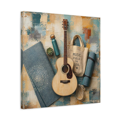 Side Mockup 5. Acoustic & Yoga Essentials shown as canvas print