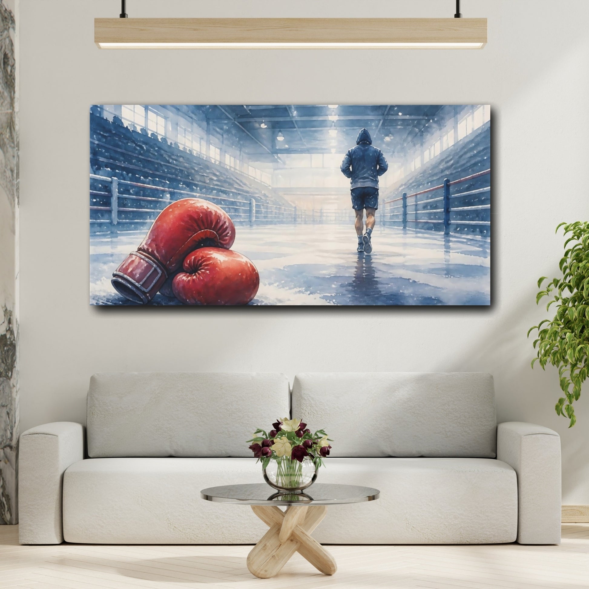 Mockup 2. After The Fight shown as canvas print