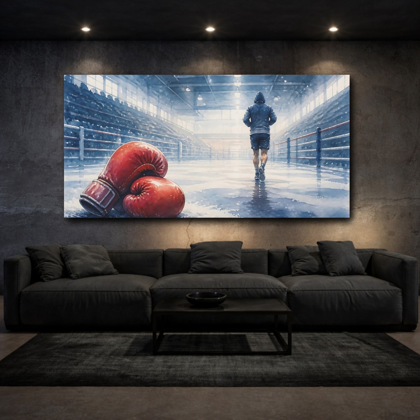 Mockup 3. After The Fight shown as canvas print