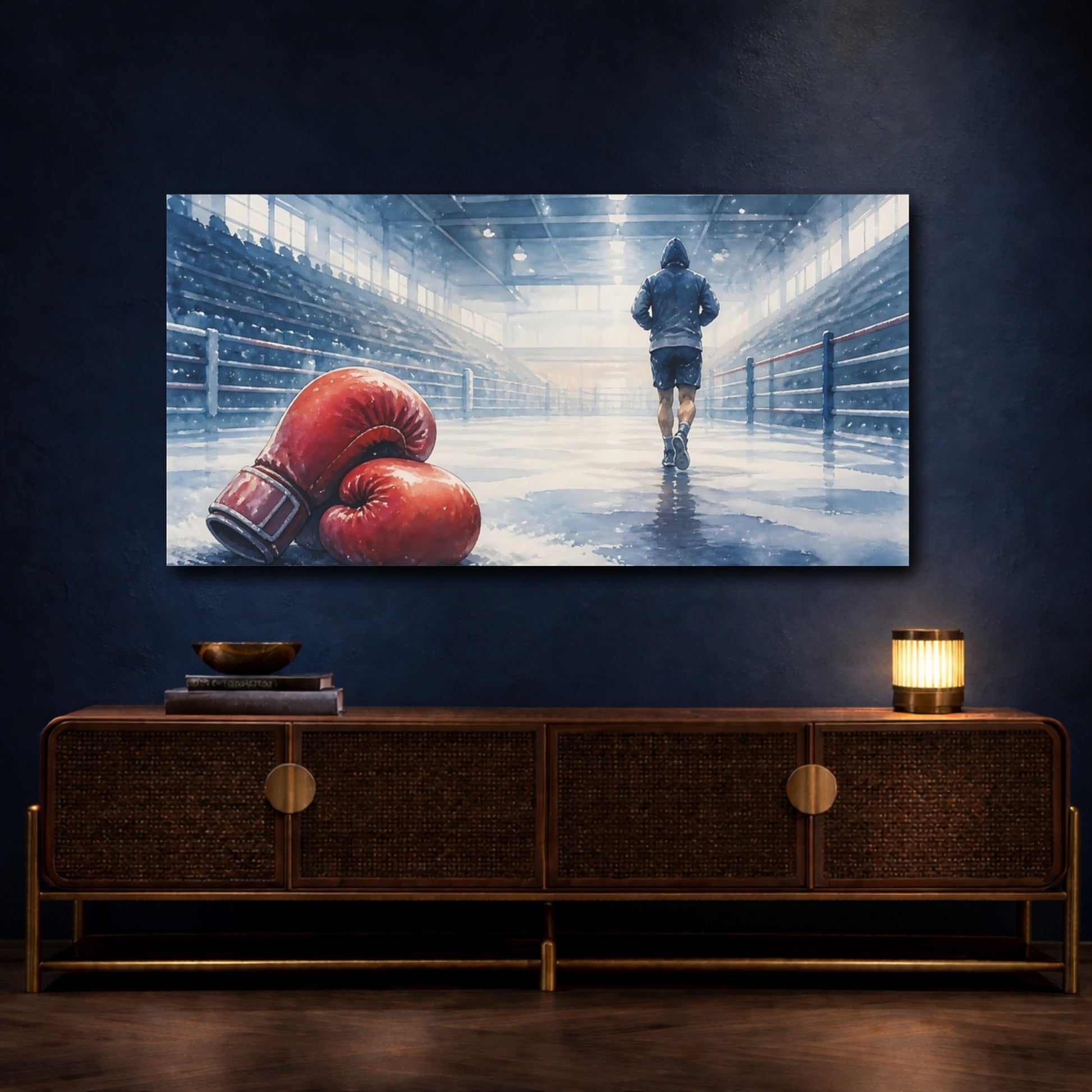 Mockup 4. After The Fight shown as canvas print