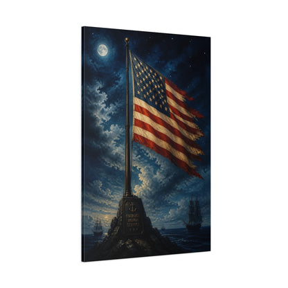 Side Mockup 1. American Flag Tribute shown as canvas print