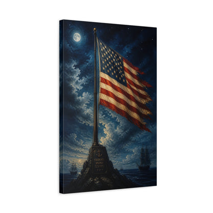 Side Mockup 3. American Flag Tribute shown as canvas print