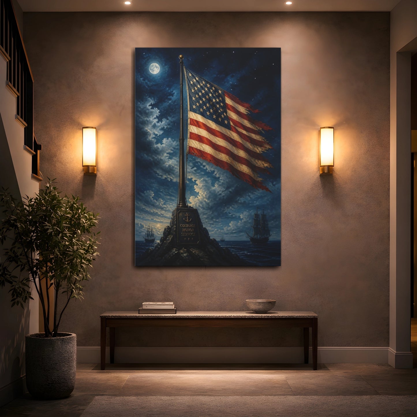 Mockup 2. American Flag Tribute shown as canvas print