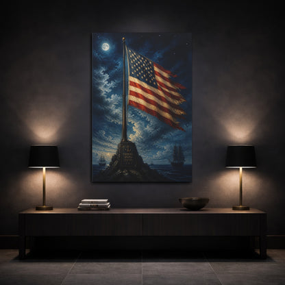 Mockup 3. American Flag Tribute shown as canvas print