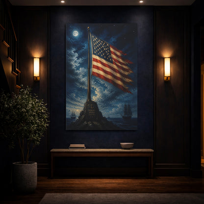 Mockup 4. American Flag Tribute shown as canvas print