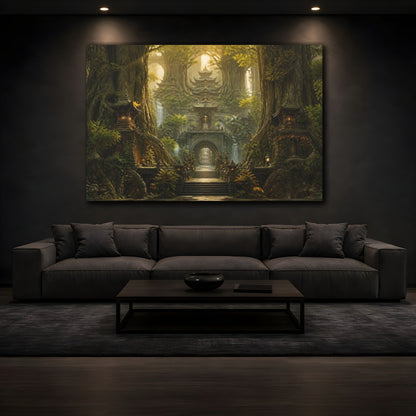 Mockup 3. Ancient Tree Temple shown as canvas print