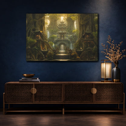 Mockup 4. Ancient Tree Temple shown as canvas print