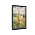 Side Mockup 6. Animals Alpaca Alpaca Watercolor shown as stretched canvas wall art