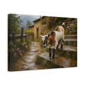 Side Mockup 4. Animals Baby Goat Rustic Baby Goat shown as stretched canvas wall art