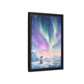 Side Mockup 6. Animals Baby Penguin Pastel Aurora shown as stretched canvas wall art