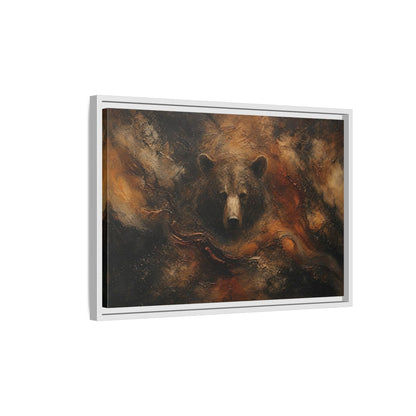 Side Mockup 1. Animals Bear Brown Bear Abstract shown as stretched canvas wall art