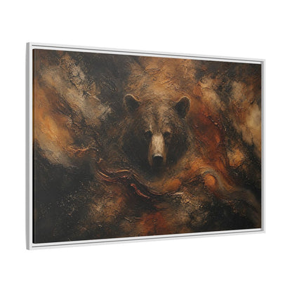 Side Mockup 7. Animals Bear Brown Bear Abstract shown as stretched canvas wall art