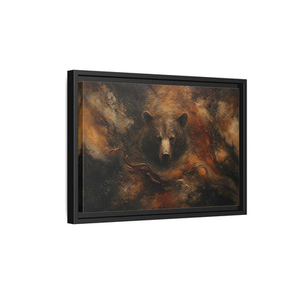 Side Mockup 6. Animals Bear Brown Bear Abstract shown as stretched canvas wall art