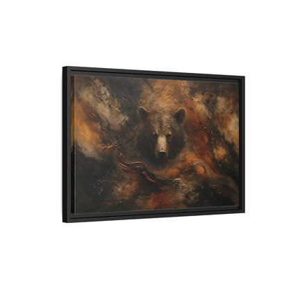 Side Mockup 3. Animals Bear Brown Bear Abstract shown as stretched canvas wall art