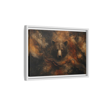 Side Mockup 4. Animals Bear Brown Bear Abstract shown as stretched canvas wall art