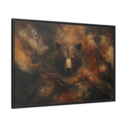 Side Mockup 12. Animals Bear Brown Bear Abstract shown as stretched canvas wall art