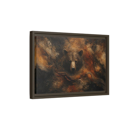 Side Mockup 5. Animals Bear Brown Bear Abstract shown as stretched canvas wall art