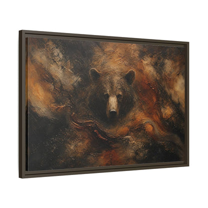 Side Mockup 11. Animals Bear Brown Bear Abstract shown as stretched canvas wall art
