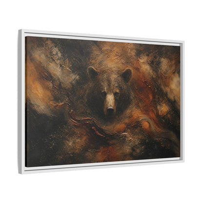 Side Mockup 10. Animals Bear Brown Bear Abstract shown as stretched canvas wall art