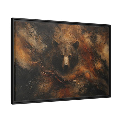Side Mockup 13. Animals Bear Brown Bear Abstract shown as stretched canvas wall art