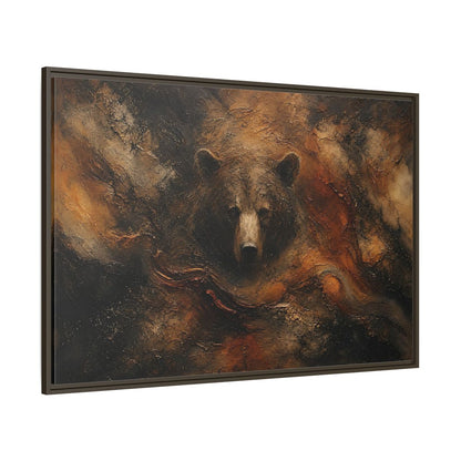 Side Mockup 8. Animals Bear Brown Bear Abstract shown as stretched canvas wall art
