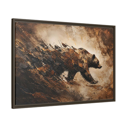 Main Mockup. Animals Bear Brown And Black Bear shown as stretched canvas wall art