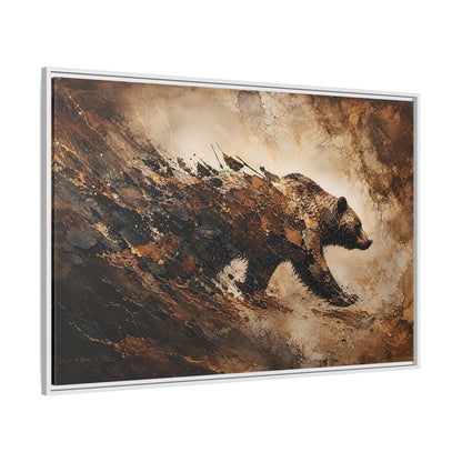 Side Mockup 7. Animals Bear Brown And Black Bear shown as stretched canvas wall art