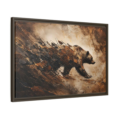 Side Mockup 11. Animals Bear Brown And Black Bear shown as stretched canvas wall art