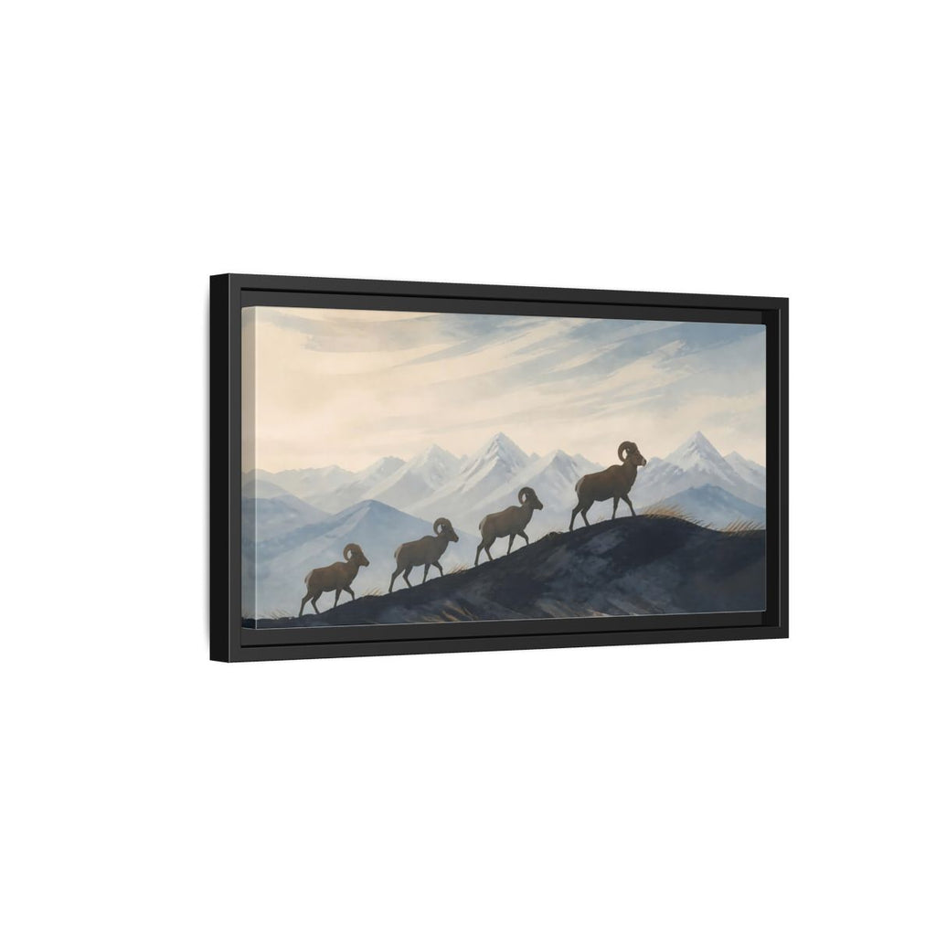 Side Mockup 8. Animals Bighorn Sheep Mountain Sheep shown as stretched canvas wall art
