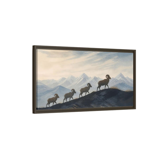 Main Mockup. Animals Bighorn Sheep Mountain Sheep shown as stretched canvas wall art