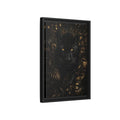 Side Mockup 6. Animals Black Panther Black And Gold shown as stretched canvas wall art