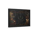 Side Mockup 6. Animals Black Panther Black And Gold shown as stretched canvas wall art