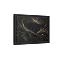 Side Mockup 6. Animals Black Panther Black And Gold shown as stretched canvas wall art
