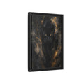 Side Mockup 6. Animals Black Panther Black Gold Panther shown as stretched canvas wall art