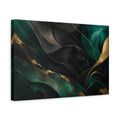 Side Mockup 4. Animals Black Panther Black Green Gold shown as stretched canvas wall art