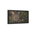 Side Mockup 8. Animals Bobcat Brown And Green Wildlife shown as stretched canvas wall art