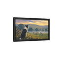 Side Mockup 8. Animals Border Collie Pastoral Dog Scene shown as stretched canvas wall art