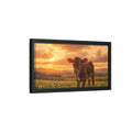Side Mockup 8. Animals Calf Sunset Calf shown as stretched canvas wall art