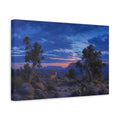 Side Mockup 4. Animals Deer Blue And Orange Landscape shown as stretched canvas wall art
