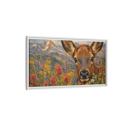Side Mockup 1. Animals Deer Colorful Deer Art shown as stretched canvas wall art